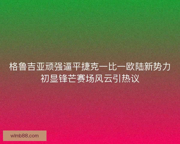 格鲁吉亚顽强逼平捷克一比一欧陆新势力初显锋芒赛场风云引热议